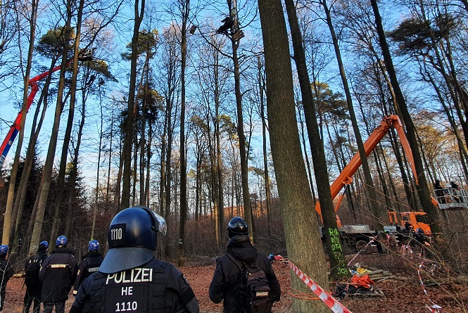 Räumungsarbeiten der Polizei im Dannie