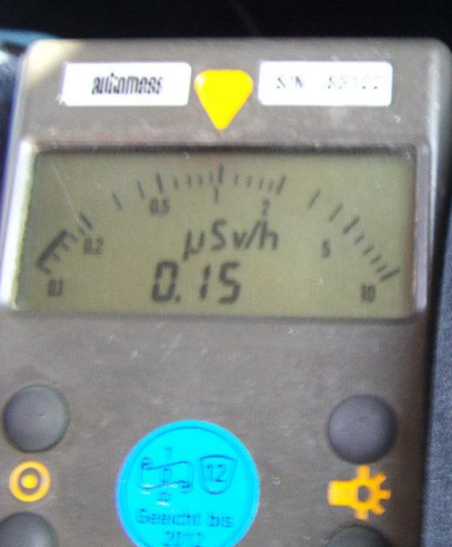 0,15 µSv/h entspricht dem 4,4fachen der natürlichen Hintergrundstrahlung