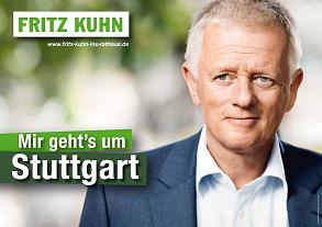 Wahlkampfplakat mit Fritz Kuhn